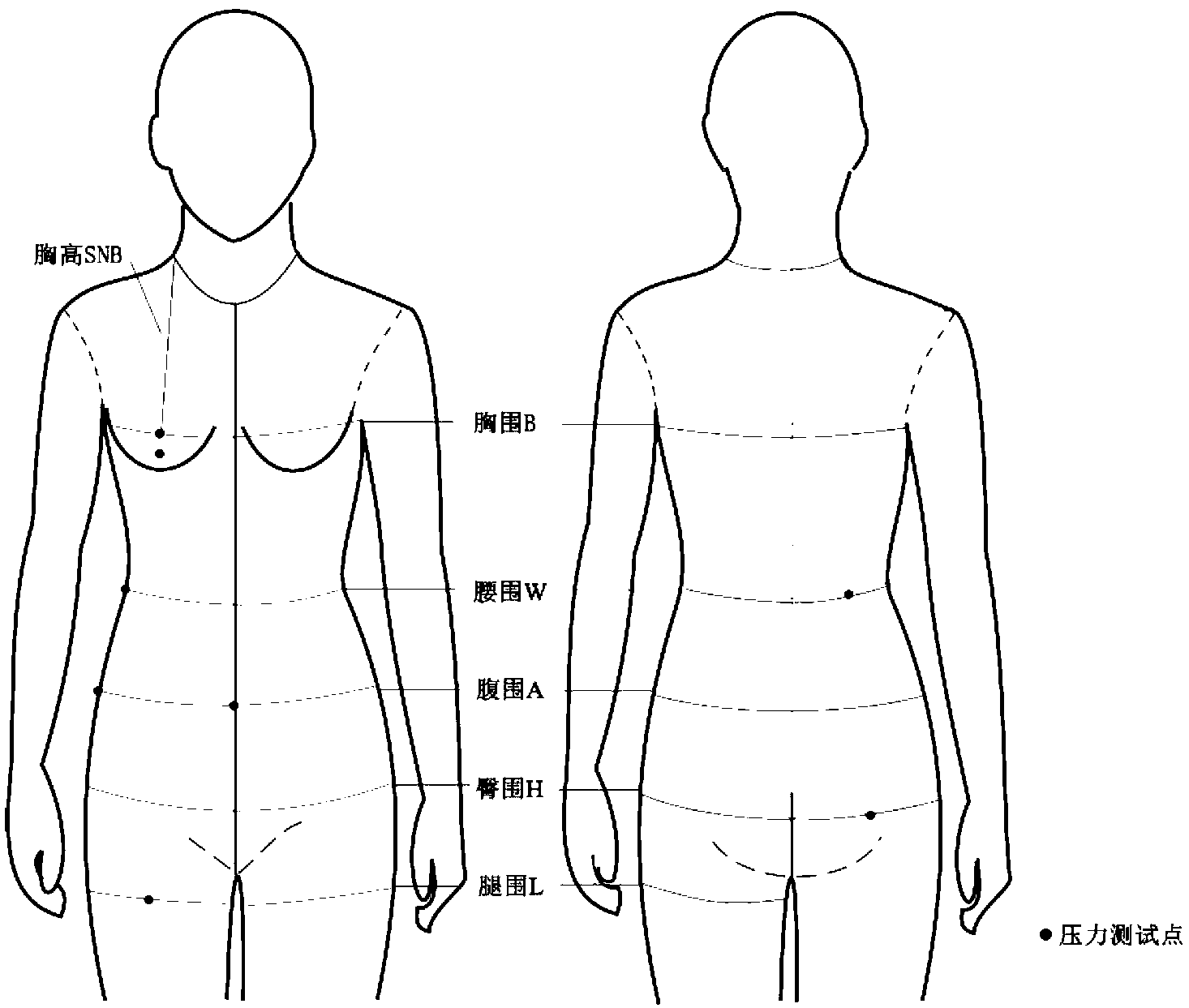 Evaluating method for pressure of tight seamless underwear based on double logarithmic model