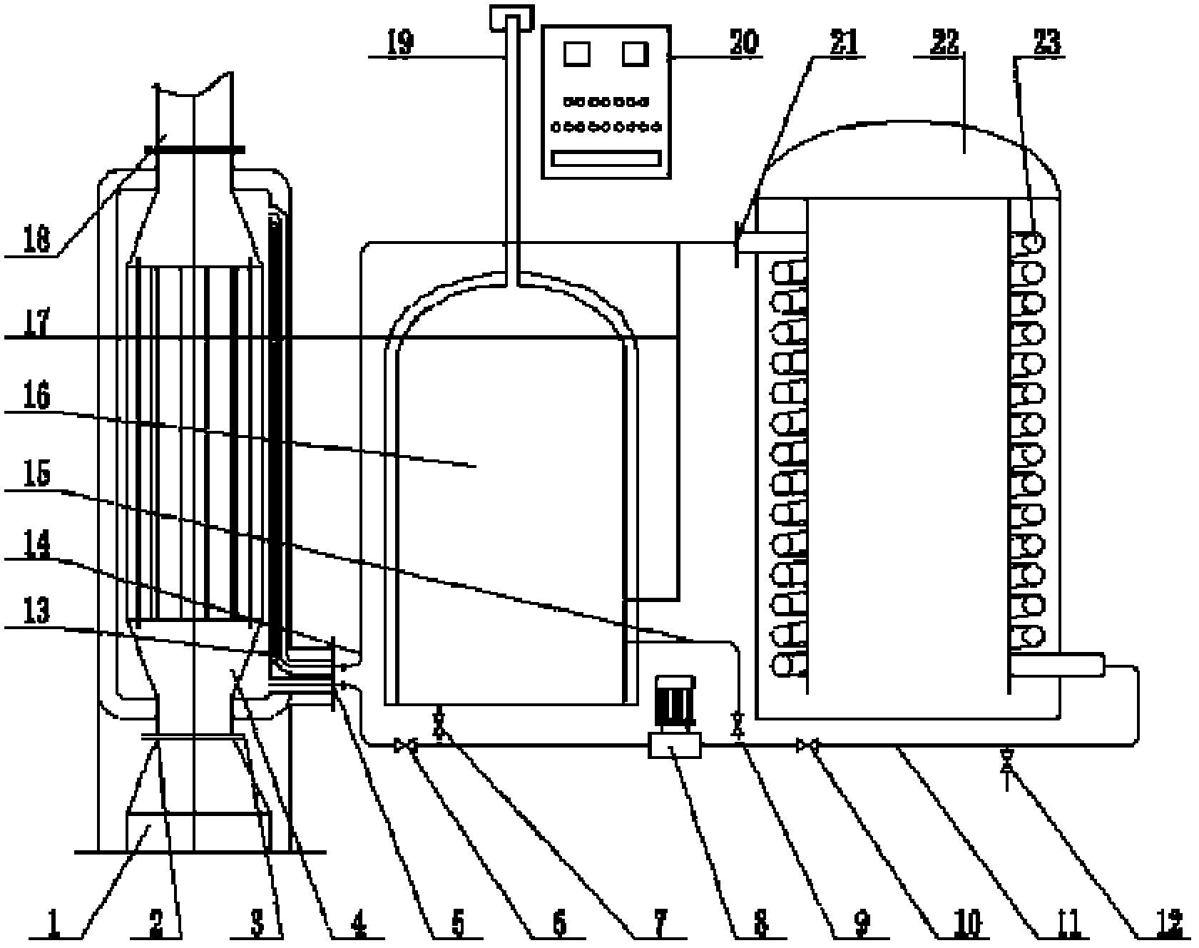 Device and method for producing biogas by supplying boiler tail gas as heat source to anaerobic tank