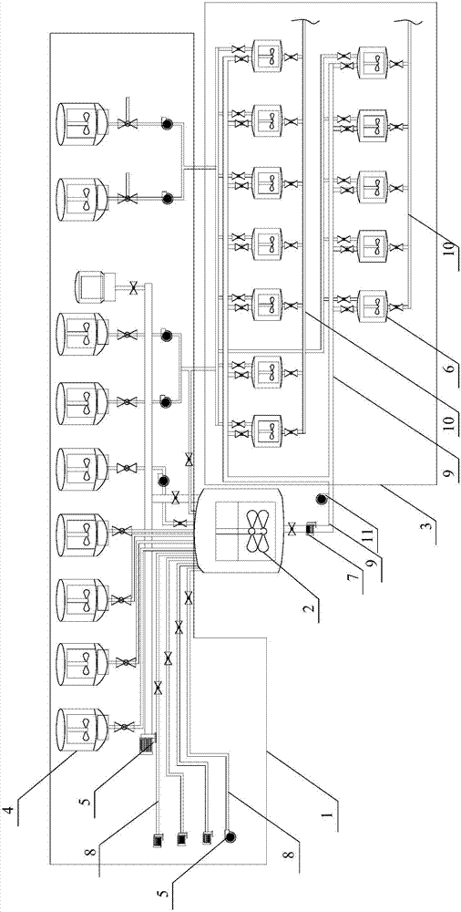 High-efficiency automated latex distributing and supplying system