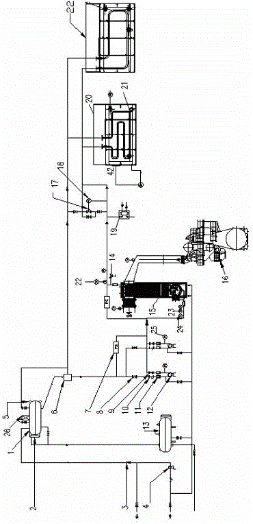 A marine heavy fuel oil purification heating system