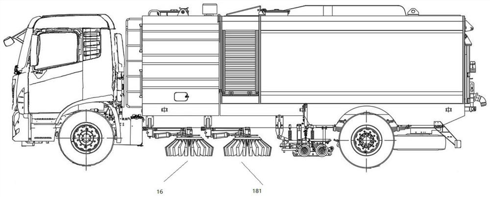 Hydraulic system of cleaning and sweeping vehicle