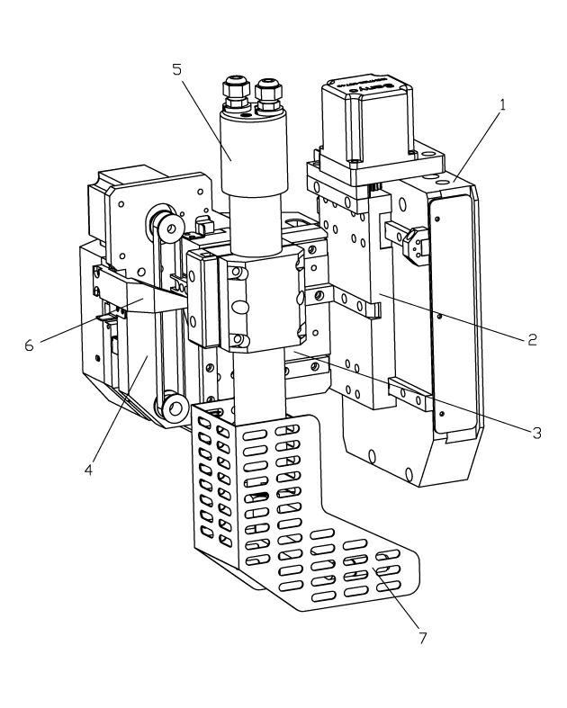 Linked swing gun device of hot air seam sealing machine