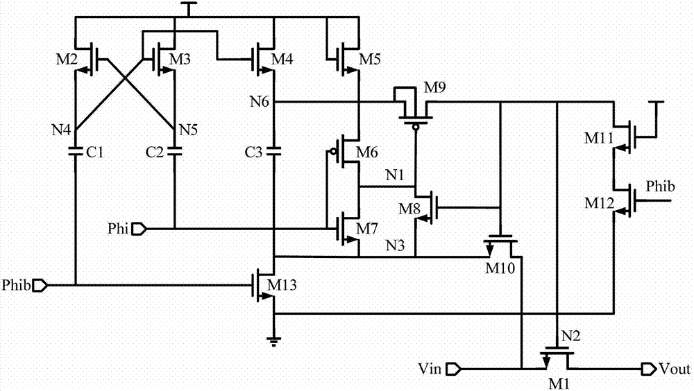 Grid voltage bootstrapped switch with low on-resistance and substrate bias effect elimination method thereof