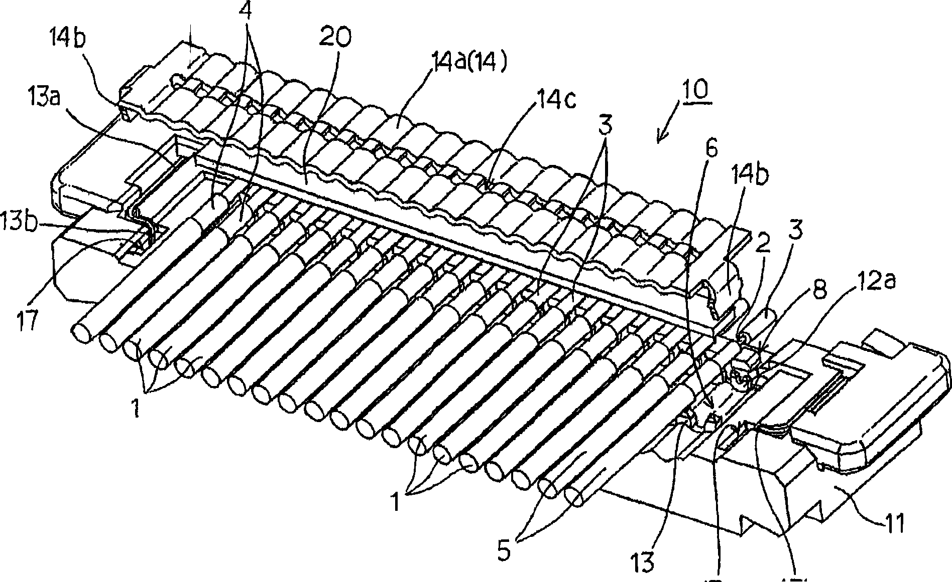 End connecting method for extremely fine coaxial cables