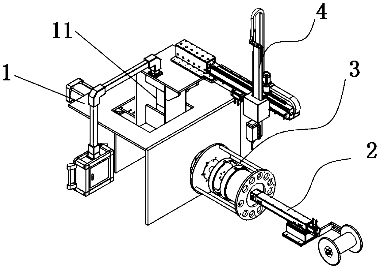 Numerical control machine tool automatic wiring device