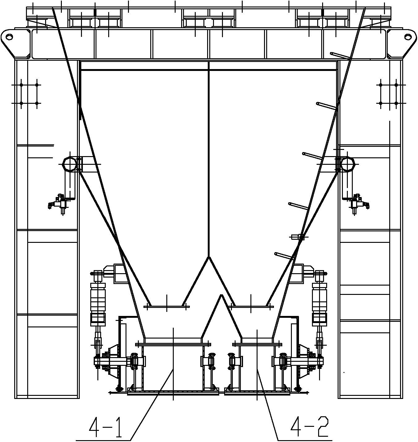 Aggregate proportioning door with adjustable opening degree