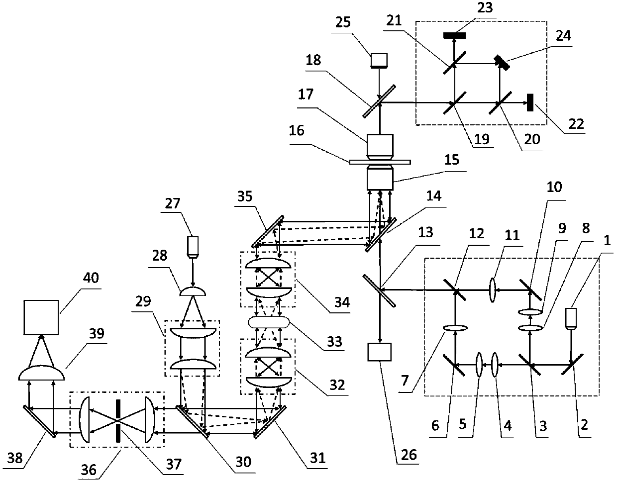 Micro-imaging system with combined optical tweezers function and expanded focal depth