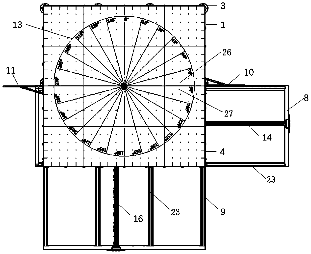 Physical model experiment device for simulating deformation damage process of building and structure on slope