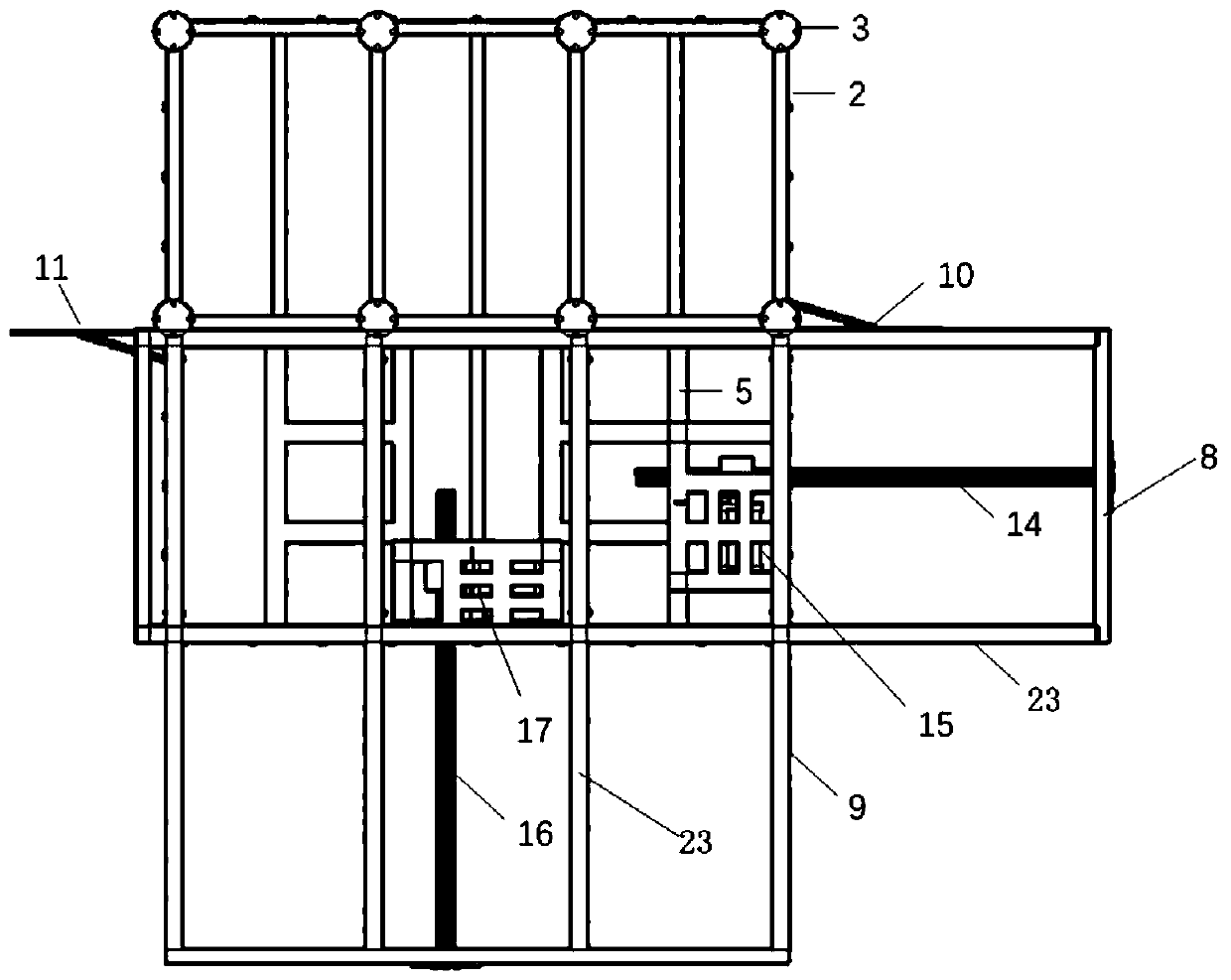 Physical model experiment device for simulating deformation damage process of building and structure on slope