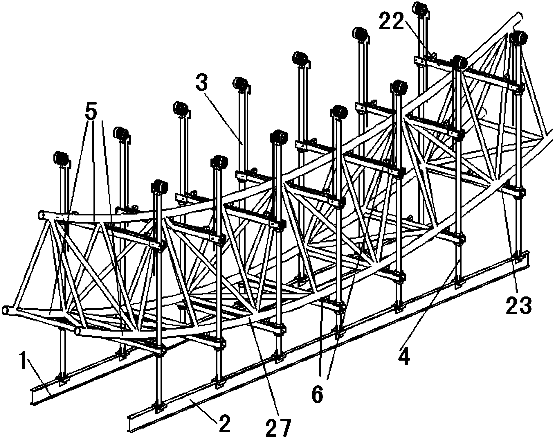 Jig frame structure for truss assembling and method for assembling truss with jig frame structure