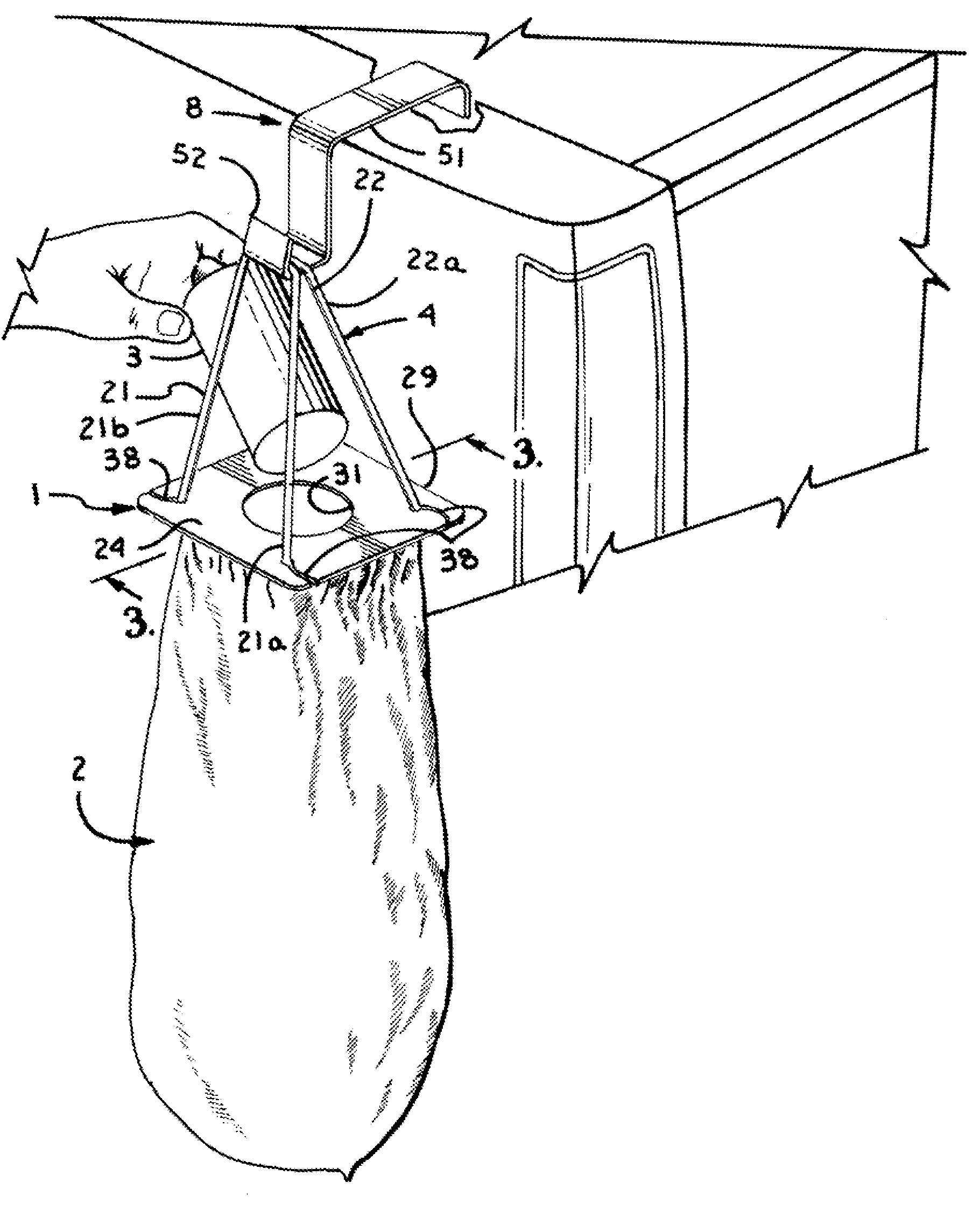 Trash bag supporting device