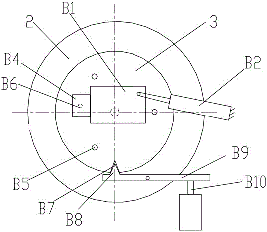 Thread seal tape roll core action device and work method thereof