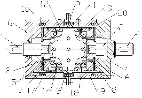 A magnetorheological fluid transmission device of high-temperature gear variable multi-face