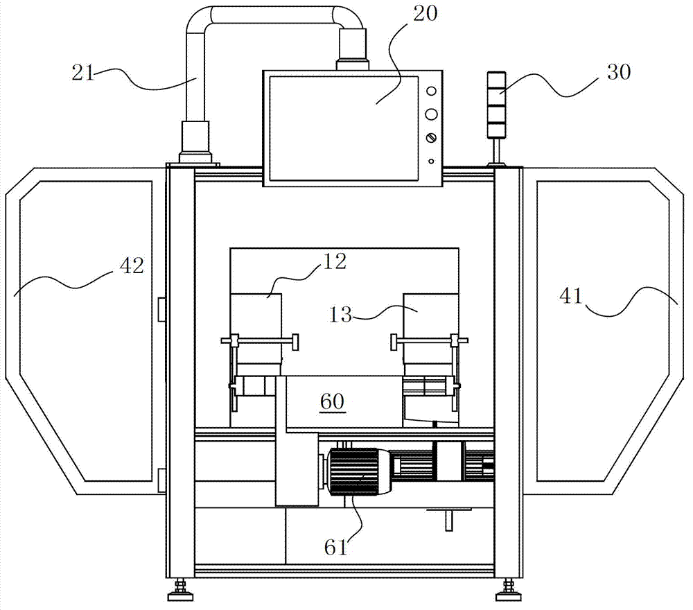 Composite labeling device of explosive production line barcode and RFID (Radio Frequency Identification Device) and labeling method