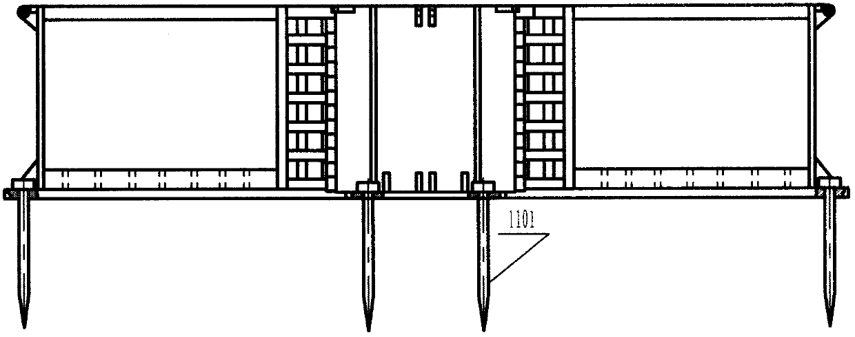 Tower crane foundation with four-beam steel structure and counterweight that can be quickly folded and moved