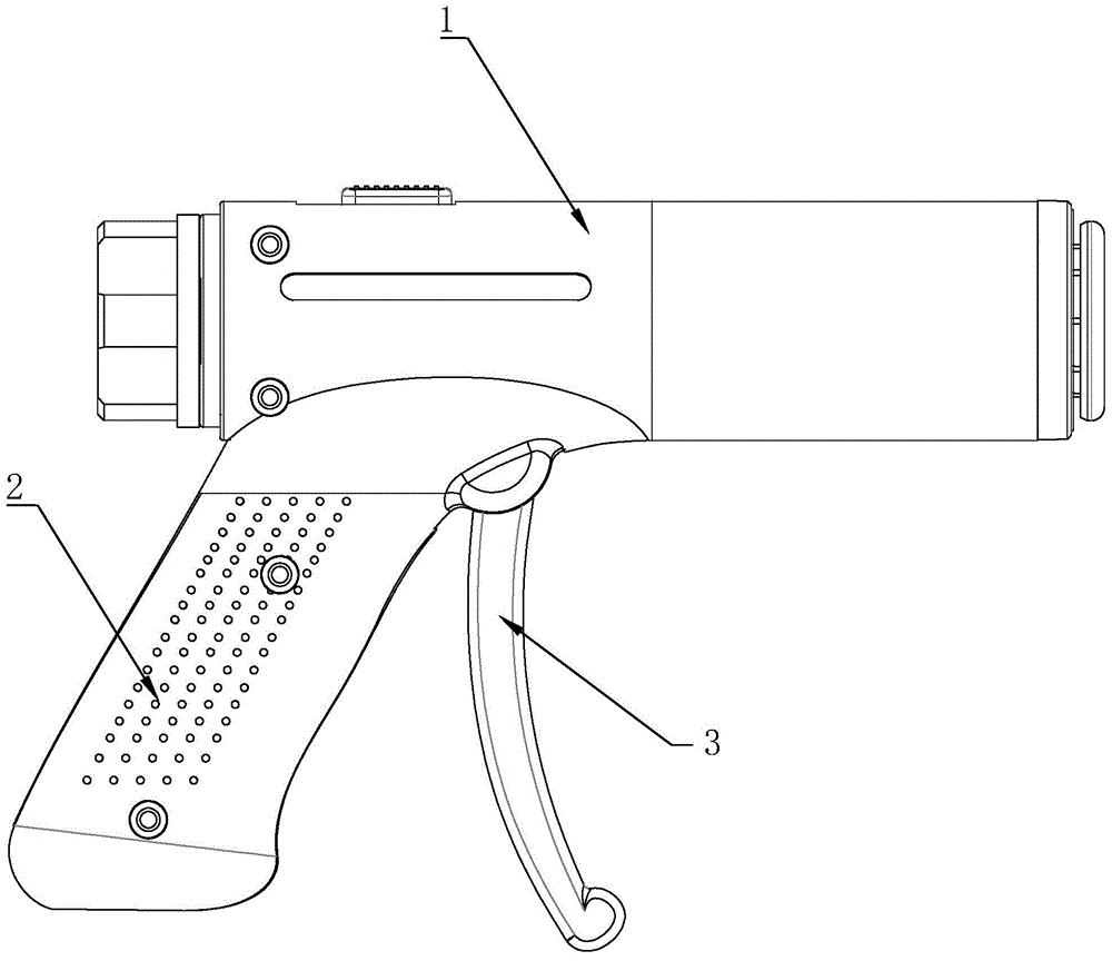 Gun type circumcision and stitching instrument