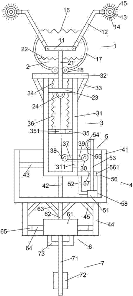 Efficient environment-friendly container inner wall cleaning device in mechanical field