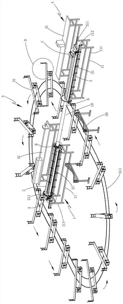 Industrial piping cold-drawing device and cold-drawing process