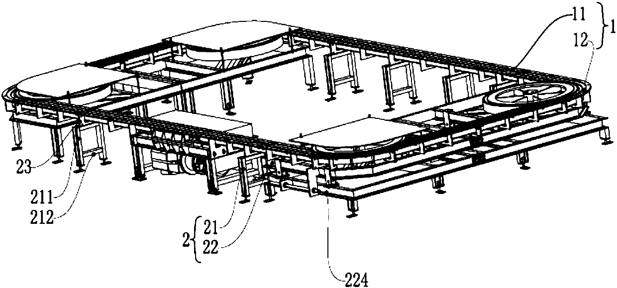 Circulating glaze spraying line base