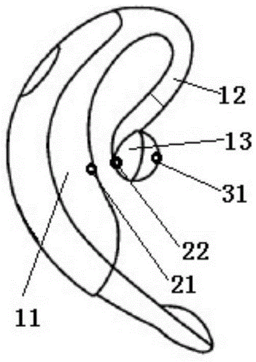 Oxyhemoglobin saturation detecting device combined with hanging type earphone