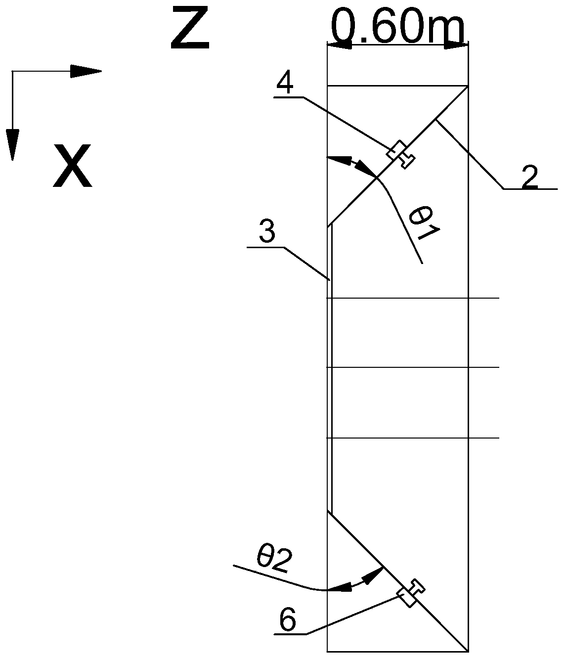 Device and method for monitoring landslide surge height and dynamic pressure with adjustable angle