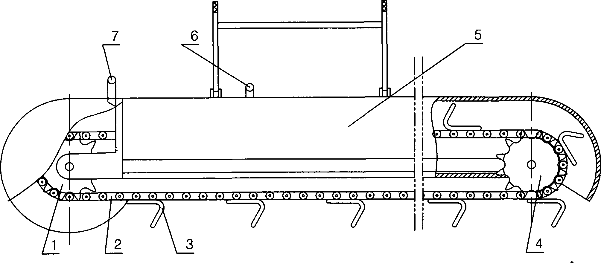 Portable chain scratch board type car unloader