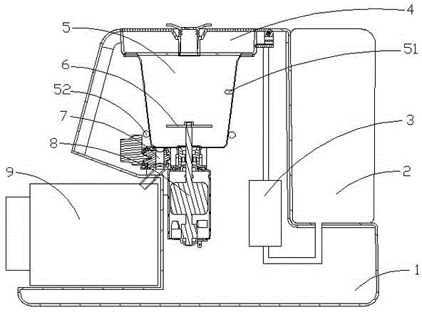 Blending method of small-space crushing soybean milk machine