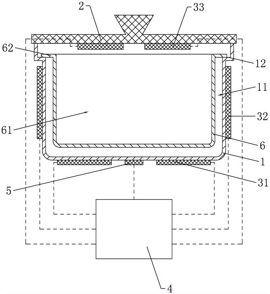 Convection conduction type electrical heating device for electric cooker