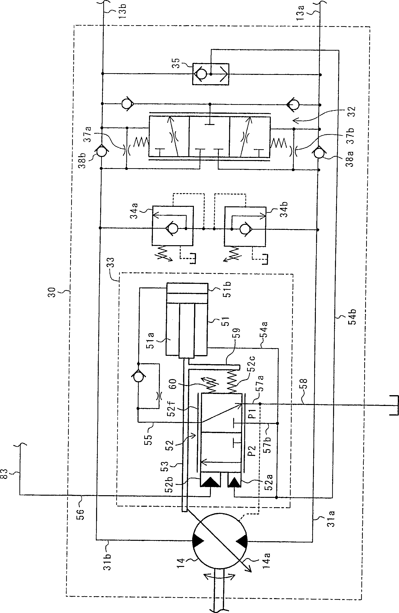 Travel control device for hydraulic traveling vehicle