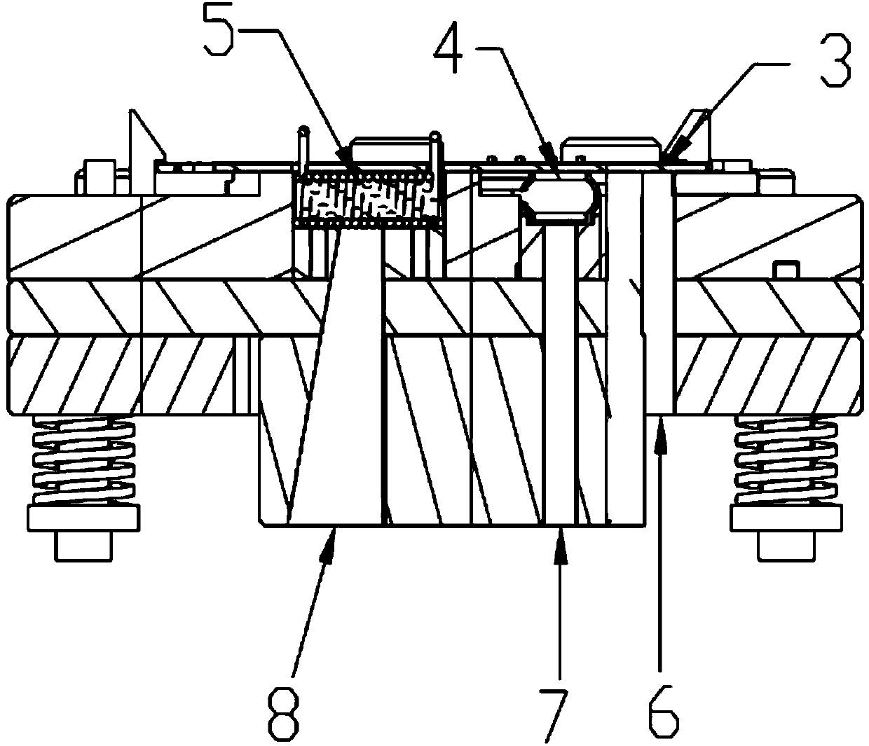 Material missed-arrangement detection device