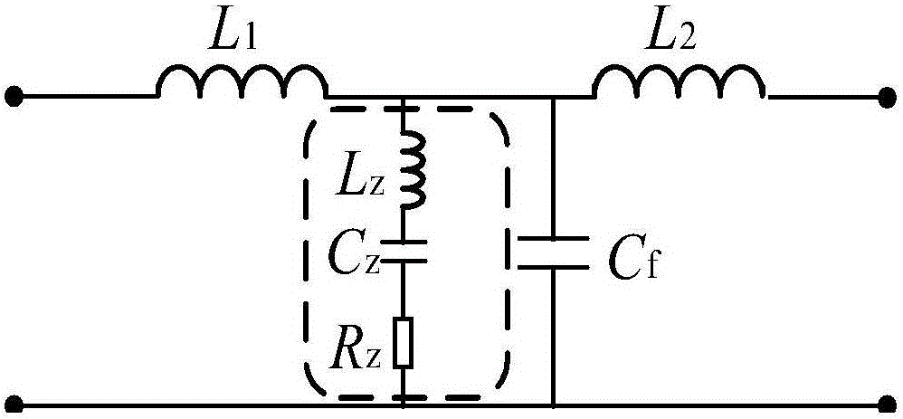 LCL filterer passive resonance damping circuit and method