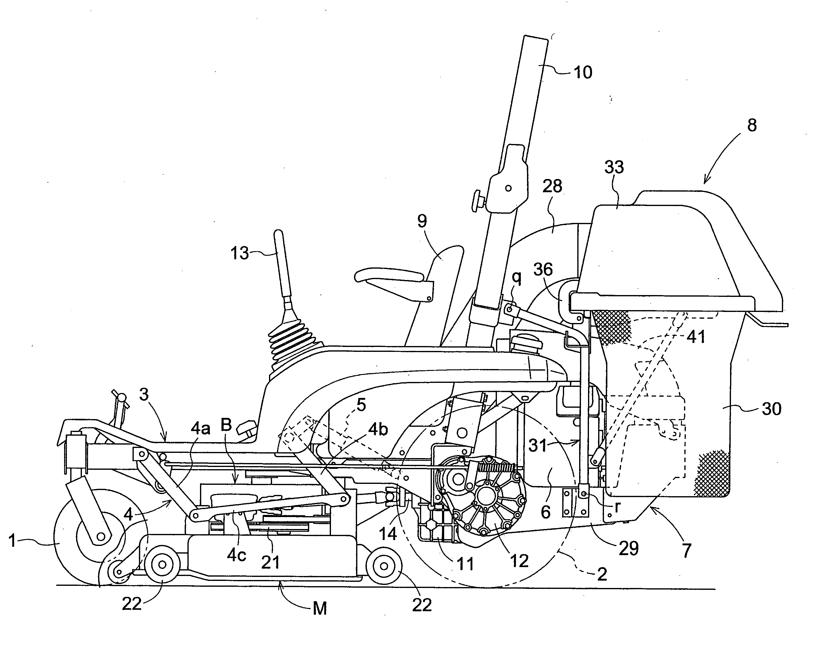 Grass collecting apparatus for lawn mower