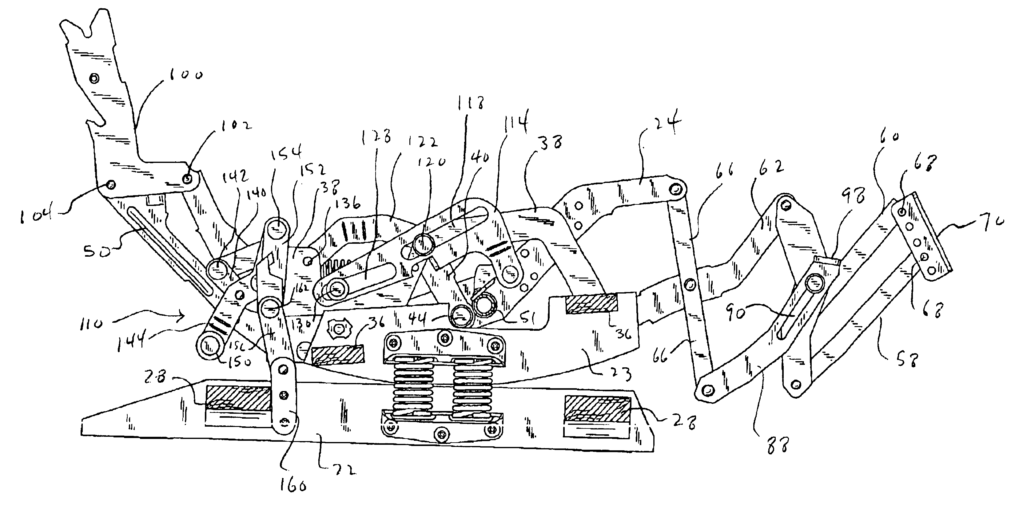 Rocker recliner mechanism