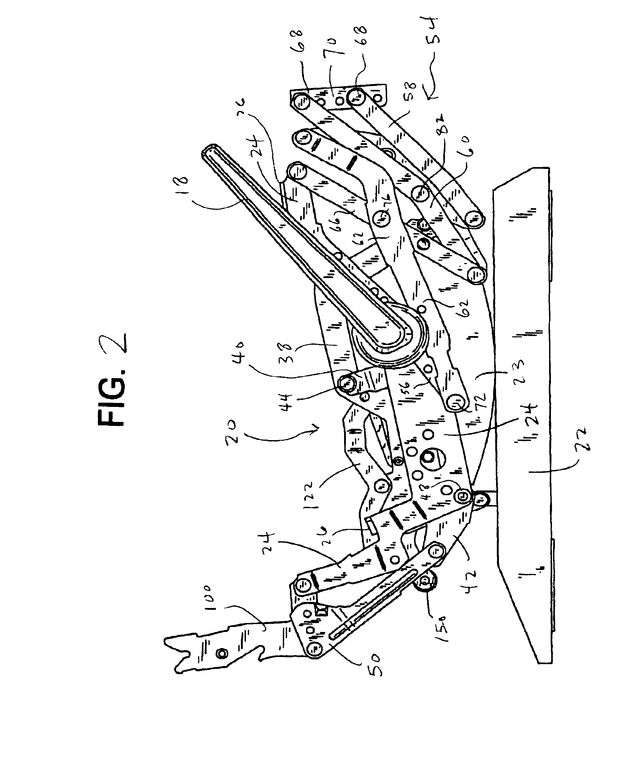 Rocker recliner mechanism