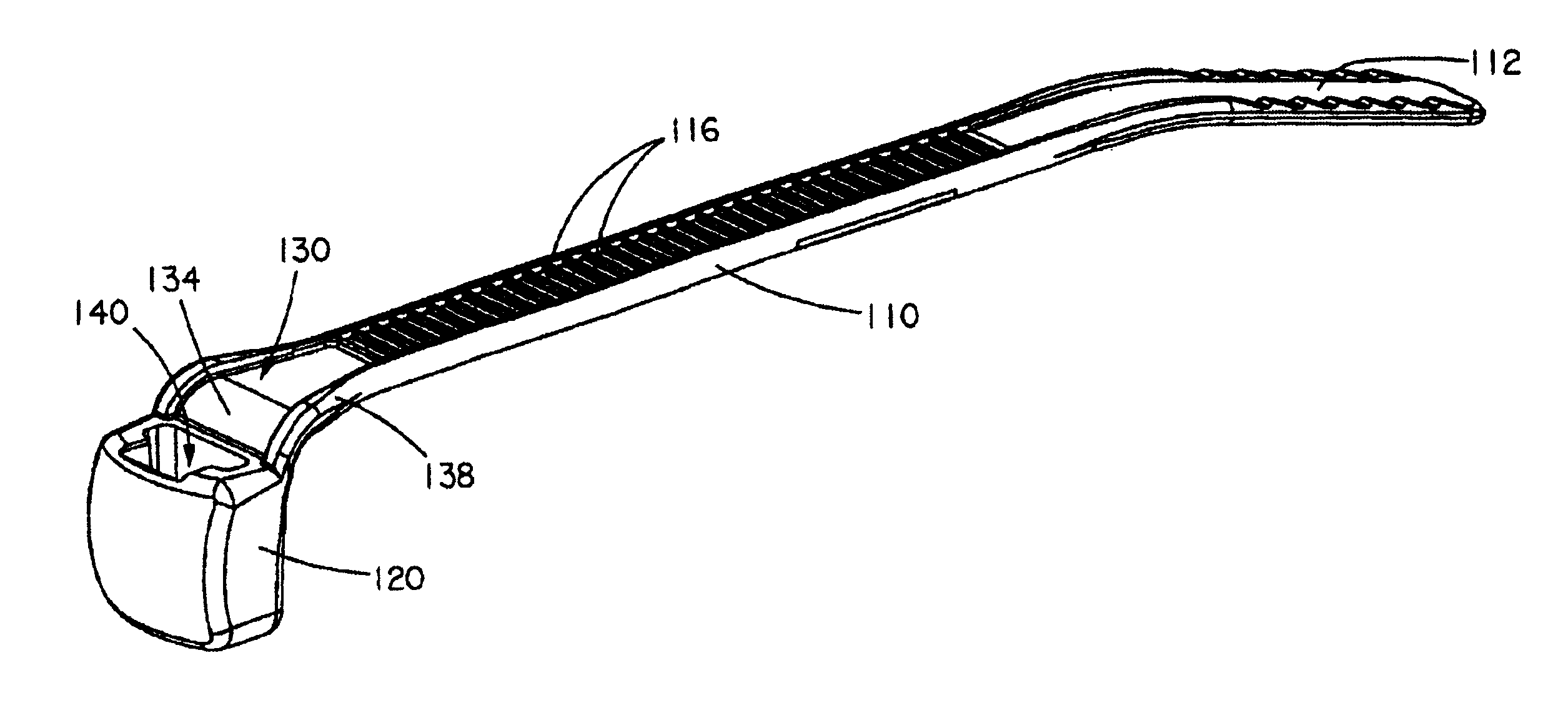 Cable tie with wide neck