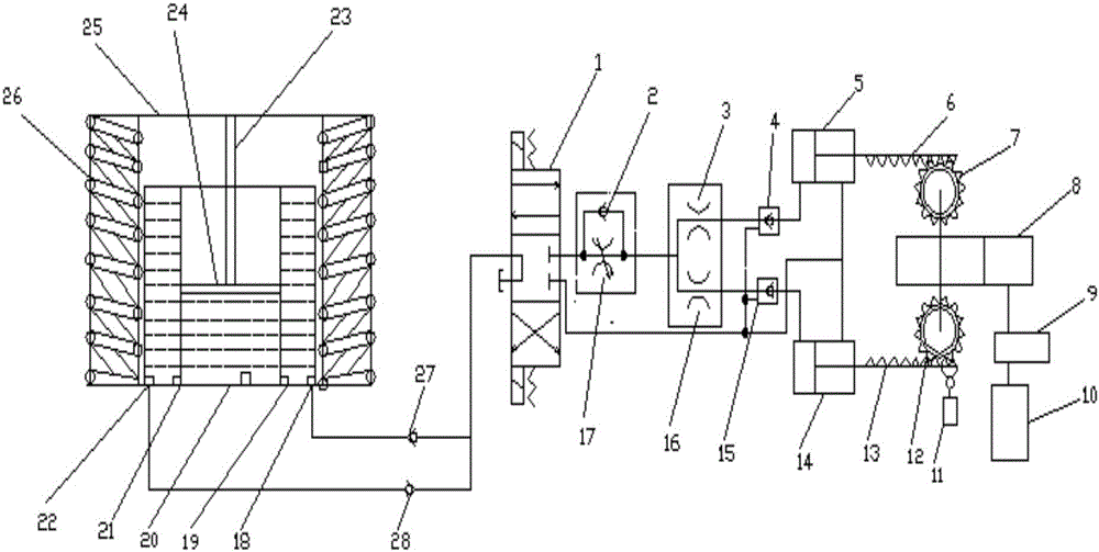 Speed bump power generation device based on hydraulic system