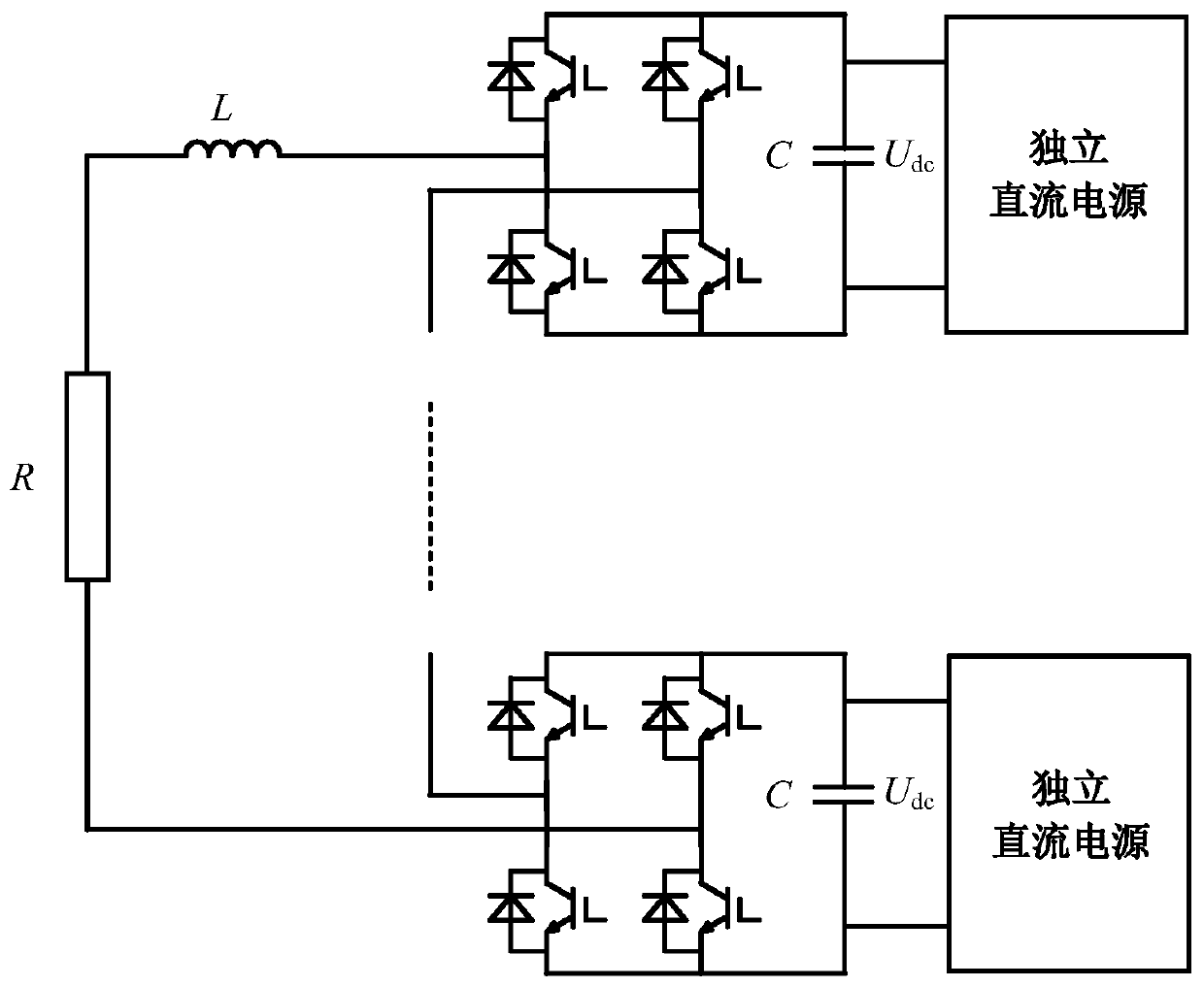 Optimal control method for cascaded full-bridge multi-level power amplifier device loss equalization