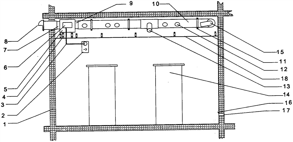 Suspended turbulent flow fresh air system and using method