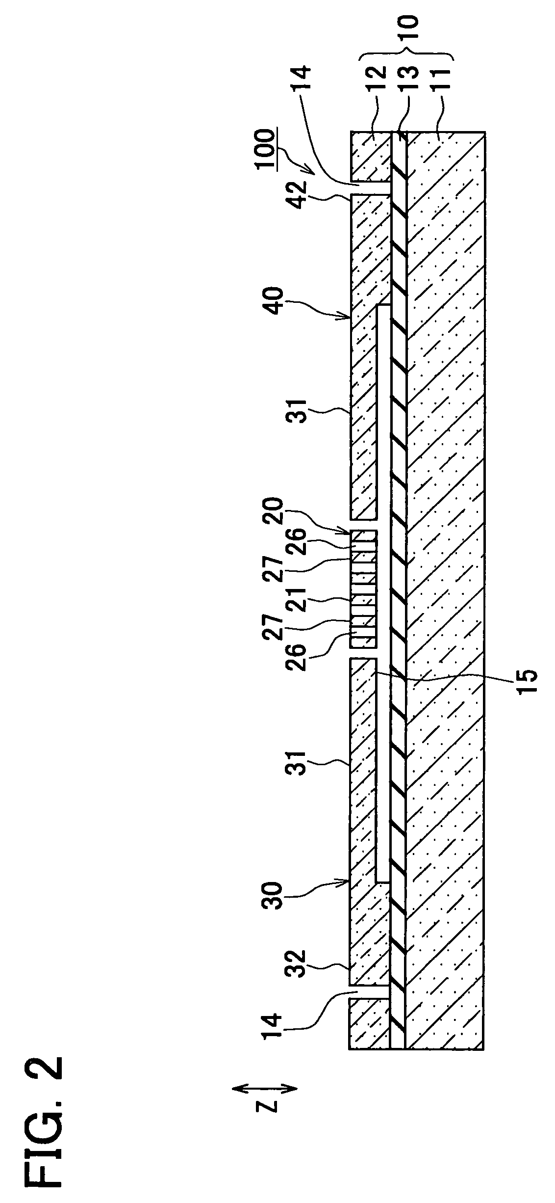 Physical quantity sensor having multiple through holes