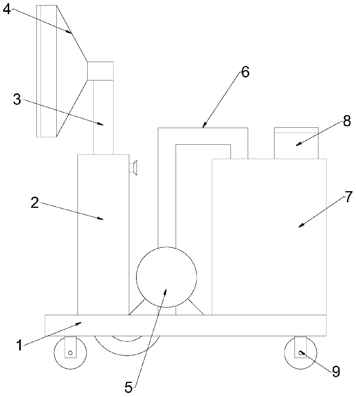 Waste gas exhausting and recycling device for anaesthesia machine for anesthesia department