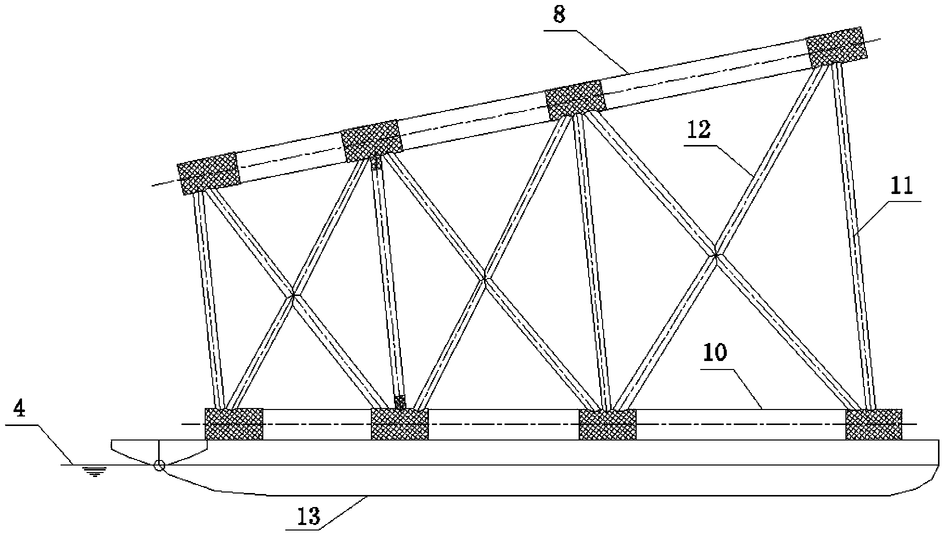 Marine installation method of deepwater jacket by using air sac