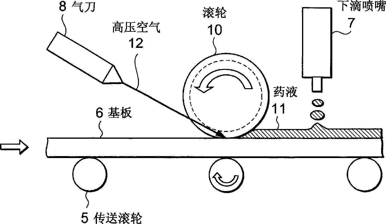 Chemical applying method and its applying device