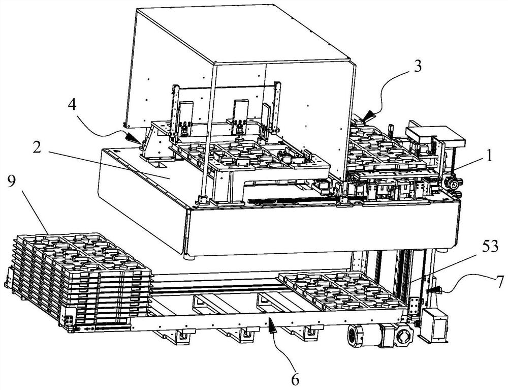 Charging tray feeding system