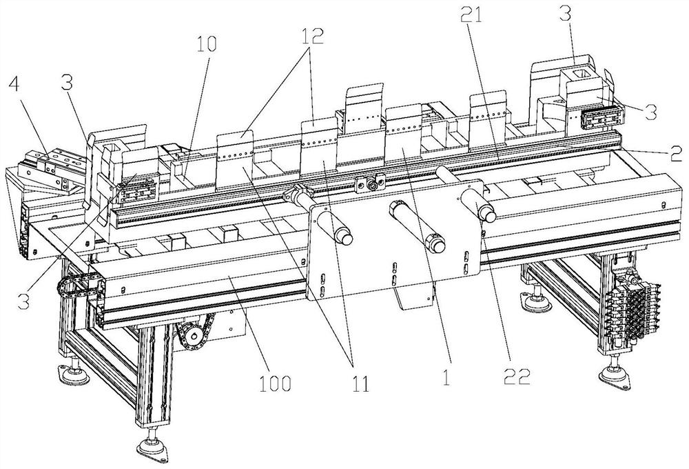 Casing box guiding device of television packaging machine