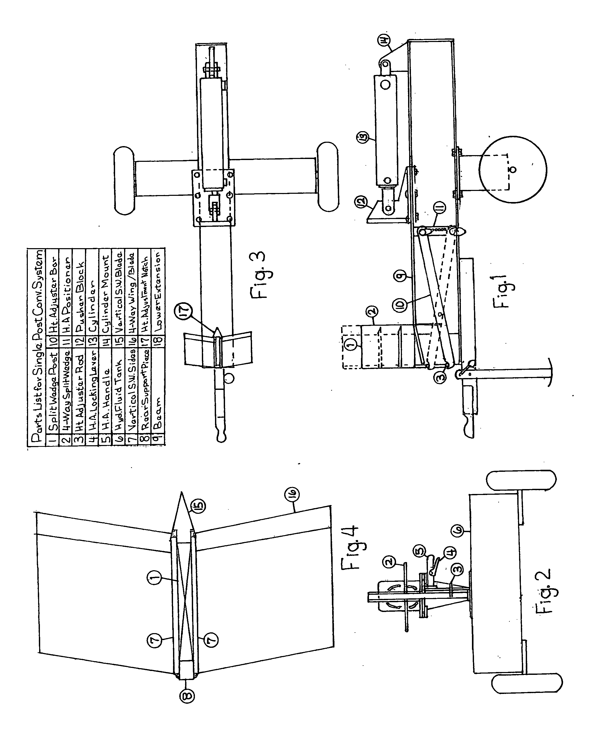 Single post convertible split wedge system