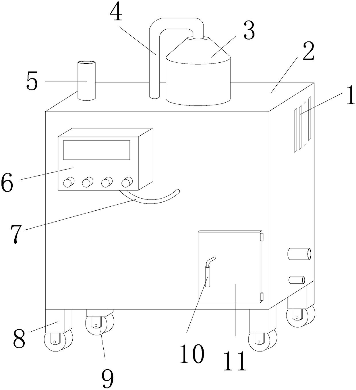 Solvent mixing device used for petroleum asphalt production