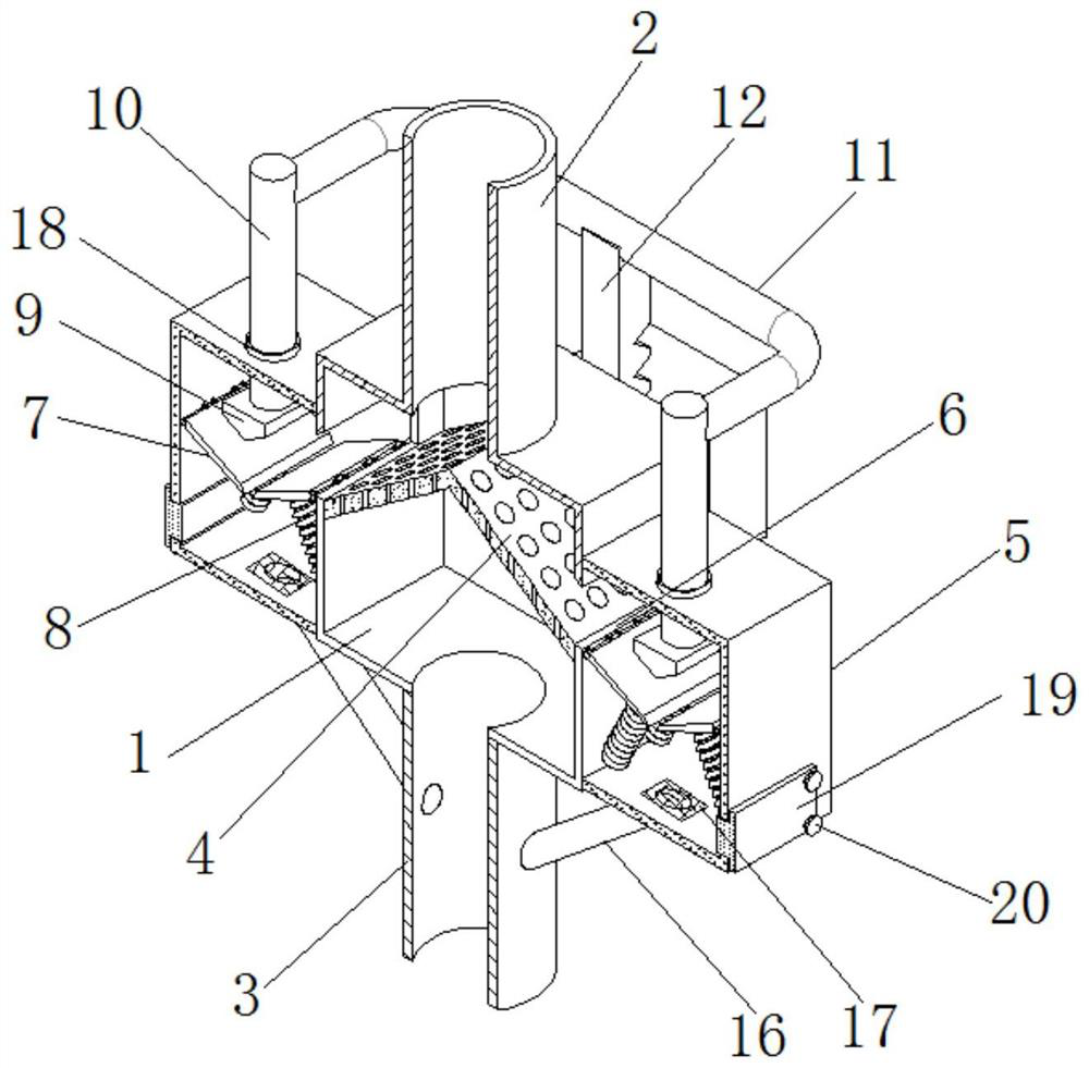 Anti-blocking drainage pipeline for municipal bridge and working method of anti-blocking drainage pipeline