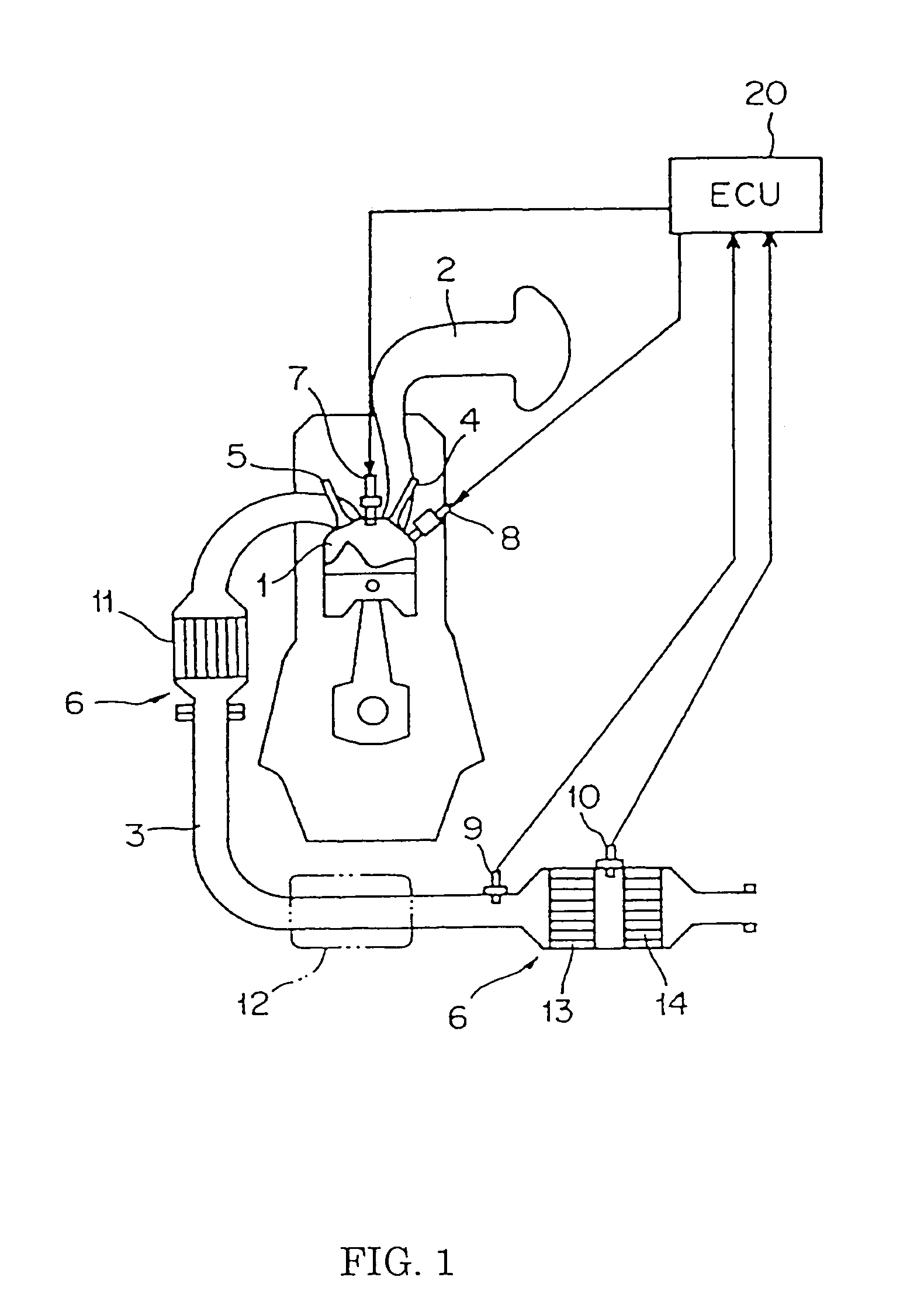 Exhaust gas purifying apparatus of internal combustion engine