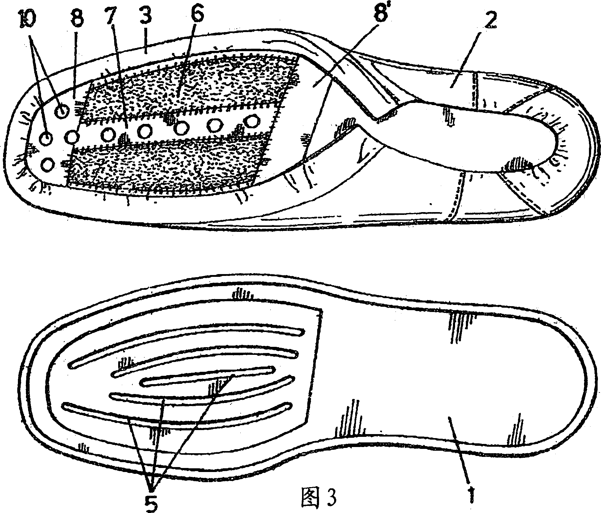 Self-ventilated, ergonomic footwear and sole