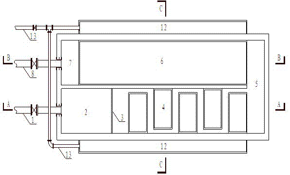 Side flow aeration biofilter-side flow artificial wetland combined reclaimed water treatment system